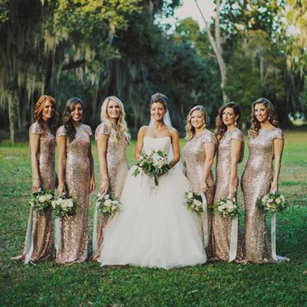 Sparkle Glitter Shiny Bridesmaid Party Dresses Sequined