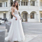 Exquisite Tulle Embellished Bridesmaid Dress Tie Back Lace Formal Ball Gowns
