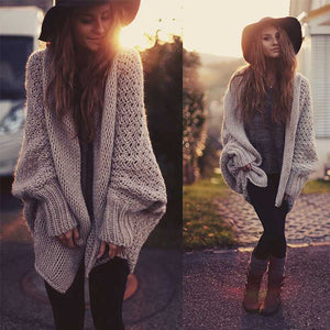 Oversized Open Front Batwing Long Cardigan Sweater