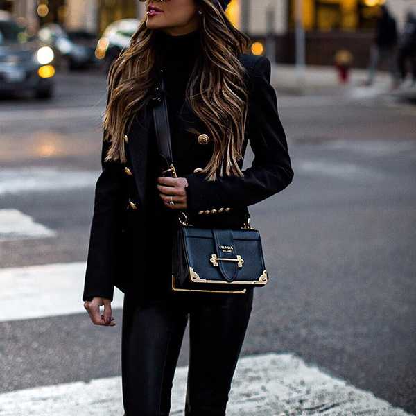 Double Breasted Women's Casual Black Blazer Jacket