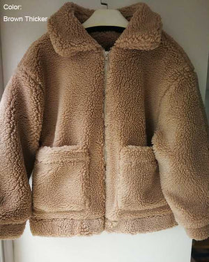 Oversized Faux Fur Teddy Bear Sherpa Coat