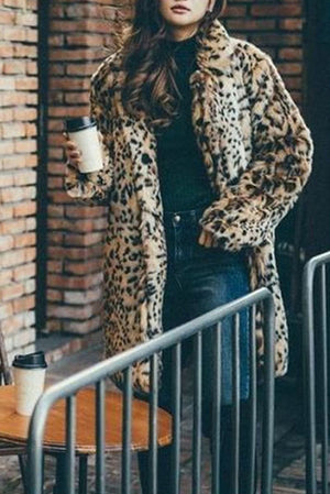 Oversized Fur Coat Winter Faux Fur Leopard Coat