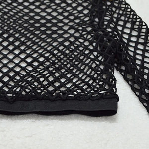 Black Mesh Fishnet Sheer Crop Top&Short Co ord Sets