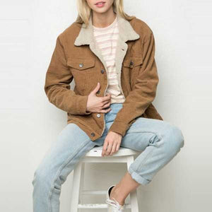 Corduroy jacket deals shearling