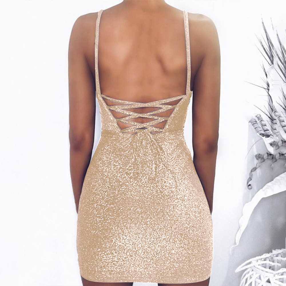 Sexy Glitter Lace Up Tight Fitted Dresses Night Club Bodycon sunifty Sexy Glitter Lace Up Tight Fitted Dresses Night Club Bodycon sunifty