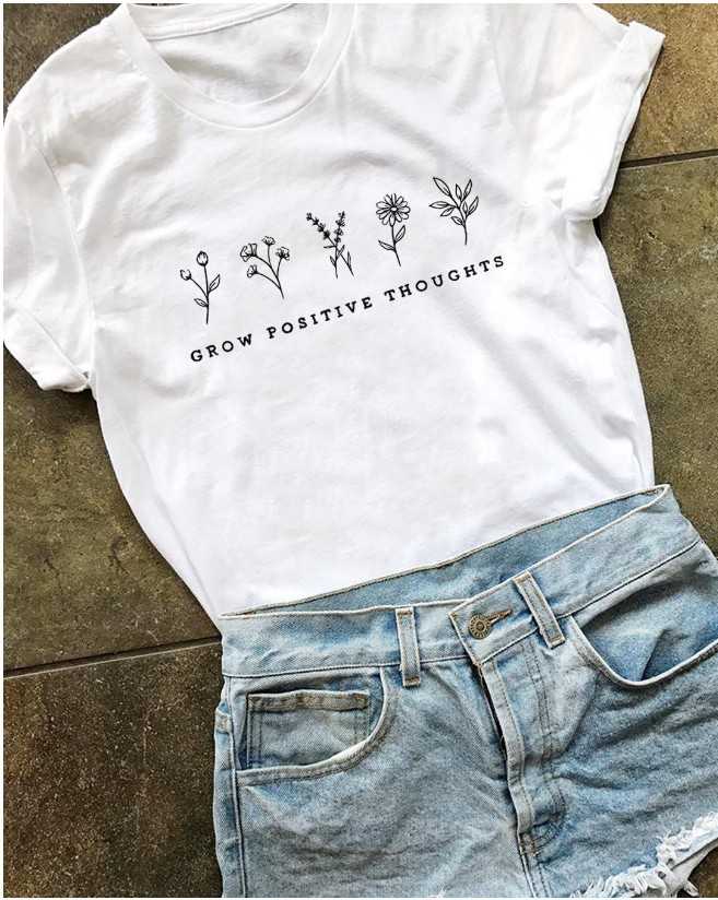Cute Graphic Words Printed Tee Shirts