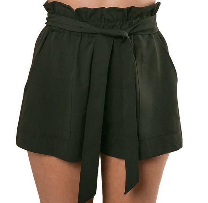 Casual High Waisted Paperbag Shorts Summer