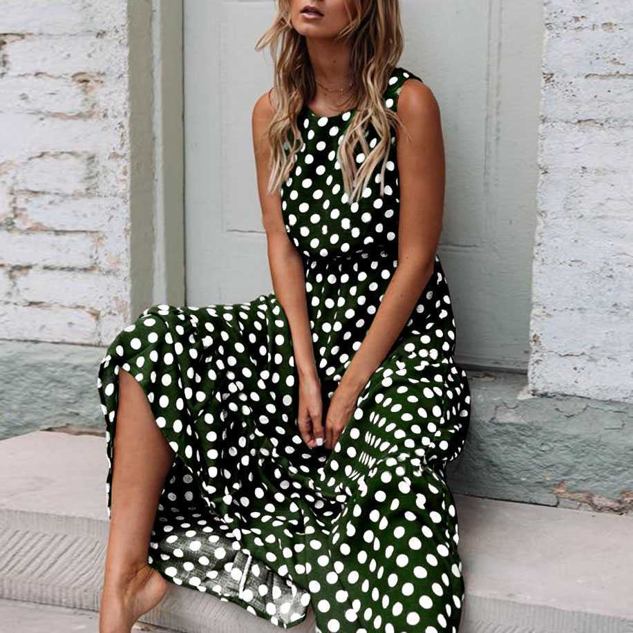 Retro Modest Polka Dot Maxi Dress Sundress sunifty Retro Modest Polka Dot Maxi Dress Sundress sunifty