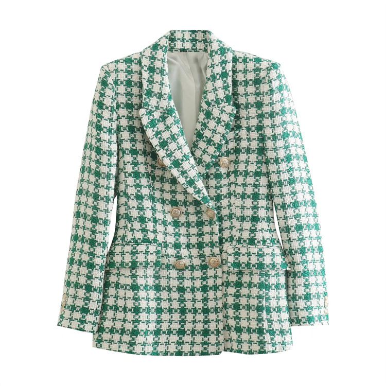 Tailored Fringe Edge Tweed Textured Weave Blazer Jacket