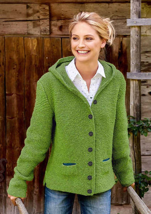Oversized Knitted Women's Hooded Cardigan Knitted Sweater Jacket with Pocket