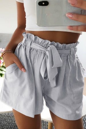 Casual High Waisted Paperbag Shorts Summer