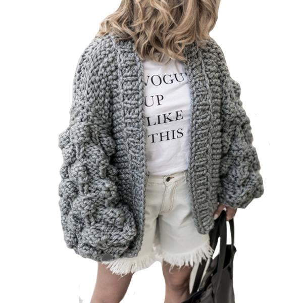 Oversized Chunky Thick Cable Knit Cardigan Sweater