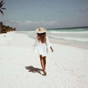 Bohemian Eyelet Casual Beach Dress Coverups Beachwear