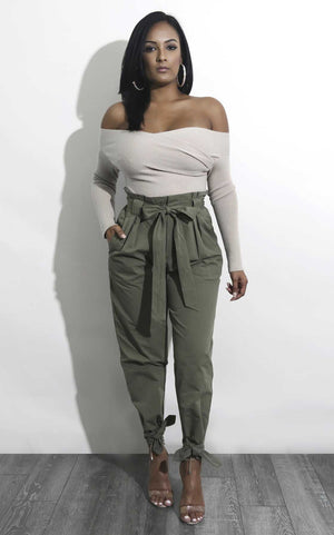 High waist cargo trousers - PULL&BEAR