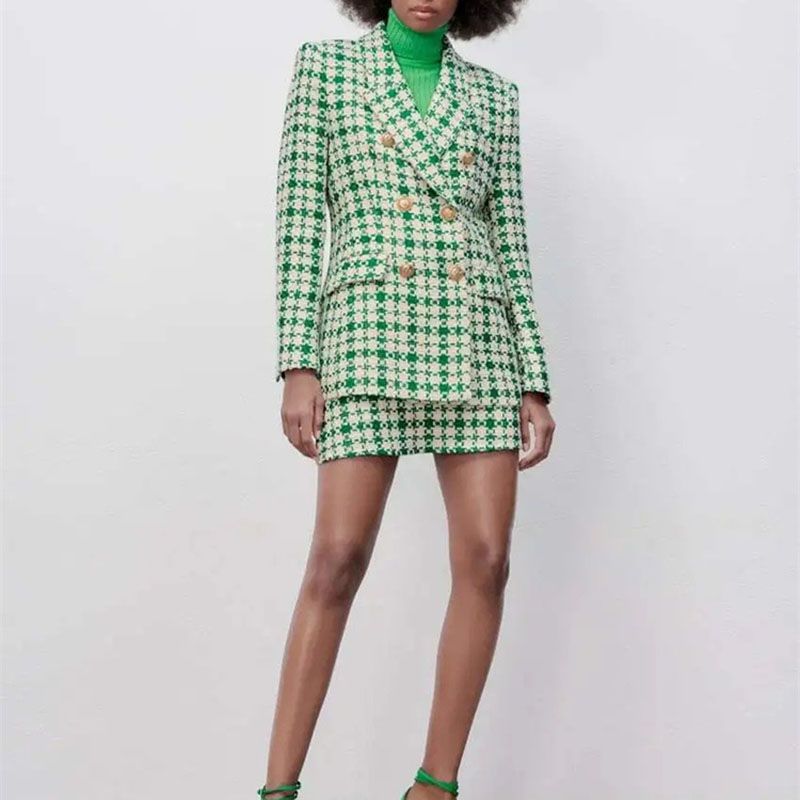 Tailored Fringe Edge Tweed Textured Weave Blazer Jacket