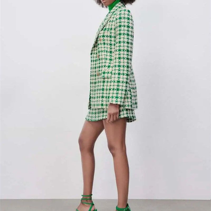 Tailored Fringe Edge Tweed Textured Weave Blazer Jacket