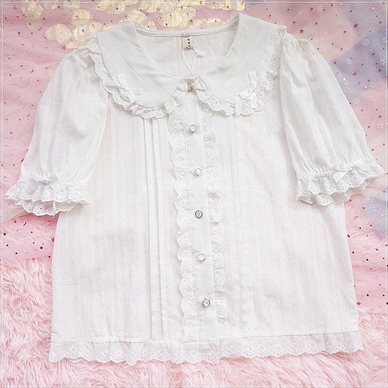 Cute Peter Pan Collar White Lolita Shirt Blouse