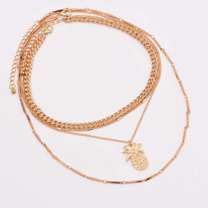 Bohemian Multi Layered Cutout Pineapple Necklace
