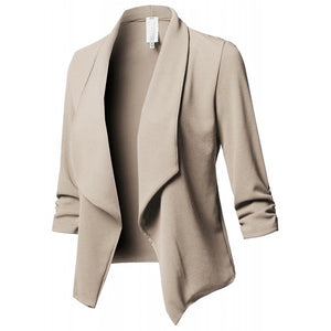 Classic Shawl Collar Short Cardigan Blazer Coat Long Sleeve