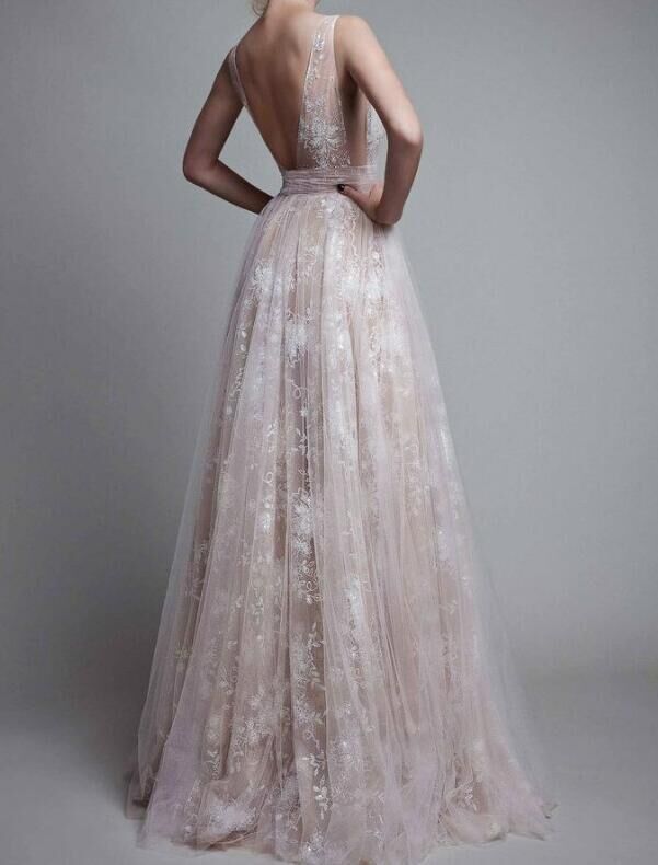 Romantic Embellished Neckline Lace Maxi Wedding Dresses Ball Gowns