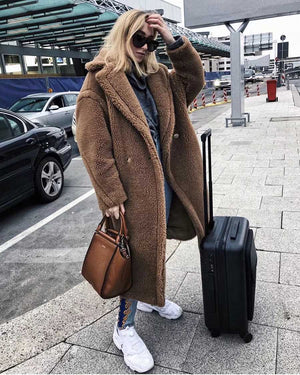 Women's long hotsell teddy bear coat