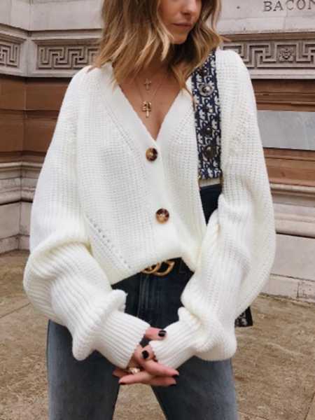 White button up sweater women's sale