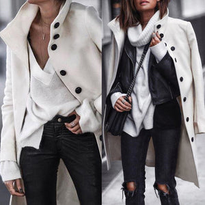 Long store white peacoat