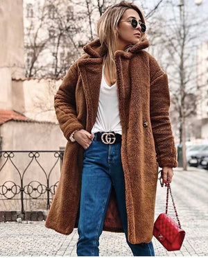 Long teddy sales fur jacket