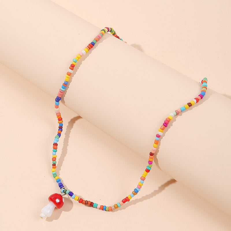 Bohemian Gypsy Chic Rainbow Beaded Choker Necklaces