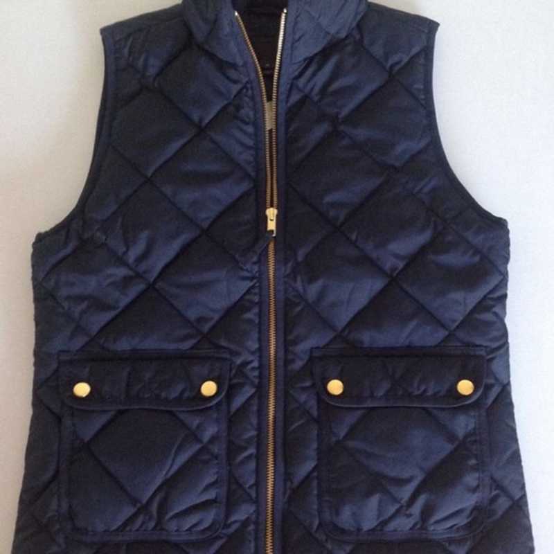 Quilted Cotton Zip Up Plaid Puffer Womens Vest