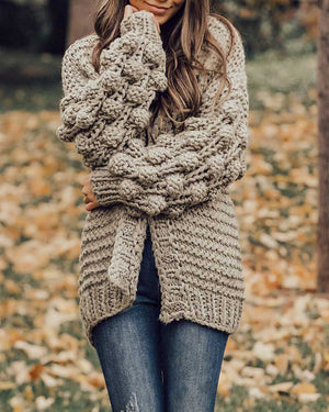 Oversized Chunky Thick Cable Knit Cardigan Sweater