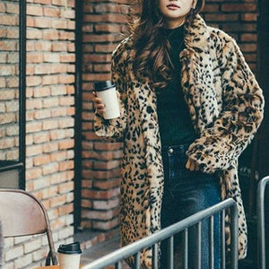 Oversized Fur Coat Winter Faux Fur Leopard Coat