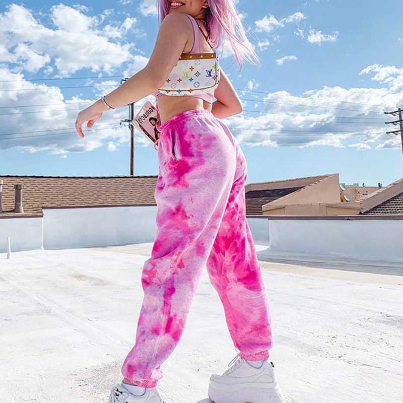 Aesthestic Tie Dye Sporty Pants High Waisted Joggers Pants
