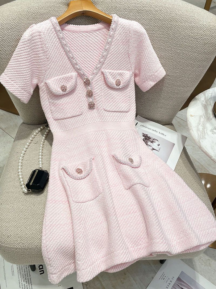Sparkly Sleeveless Knit Mini Dress