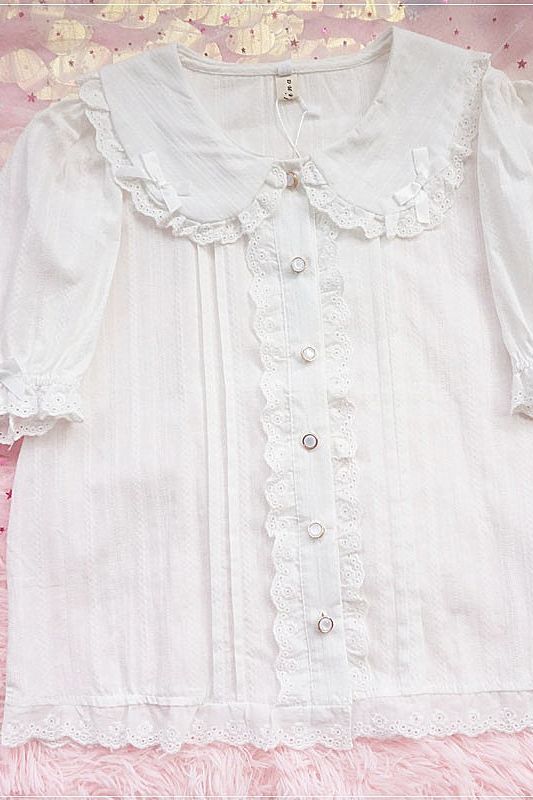 Cute Peter Pan Collar White Lolita Shirt Blouse