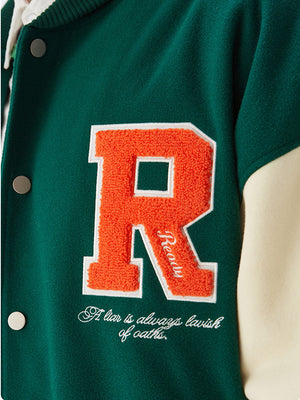 Unisex Embroidered Varsity Bomber Jacket Outerwear Sports Baseball Jacket