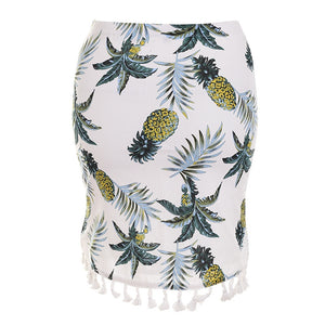 Hipster Tassels High Waist A Line Wraps Mini Skirt