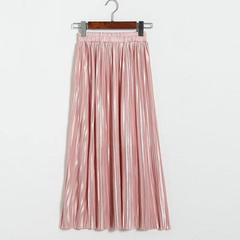 Classic Flowy Chiffon Pleated Midi Skirt Long Length