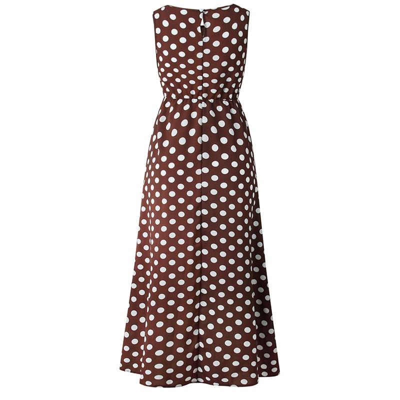 Retro Modest Polka Dot Maxi Dress Sundress – sunifty