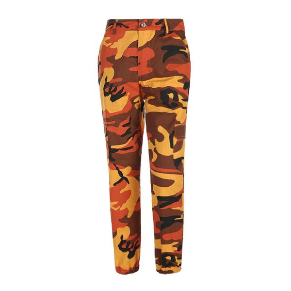 High Waisted Camouflage Cargo Trousers Camo Pants