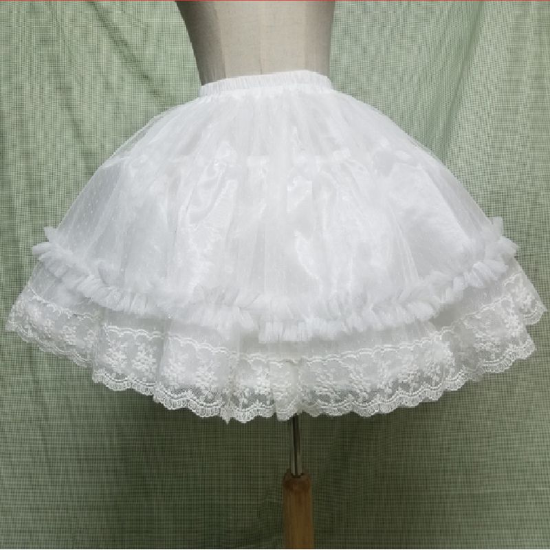 Puffy 4 Layered White Lace Lolita Petticoat Pettiskirt