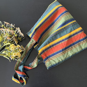 Rainbow Striped Bolsas Overnight Weekender Transport Tote Tag