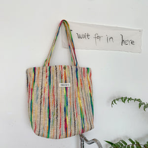 Rainbow Striped Bolsas Overnight Weekender Transport Tote Tag