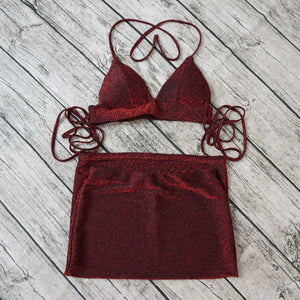 Two Piece Cami Bodycon Dress High Waisted