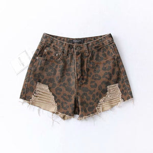 Cute Destroyed Washed Side Cut High Waisted Ripped Denim Shorts