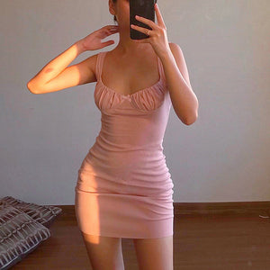 Slinky Bra Sized Ruched Bust Mini Dress