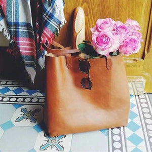 Brown Leather Womens Tote Bags School Handbags