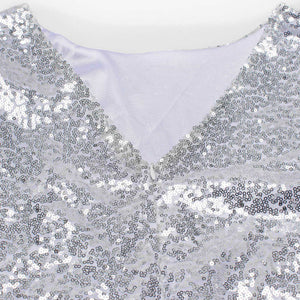 Sparkly Sequin Embellished Long Sleeve Sheath Cocktail Dress
