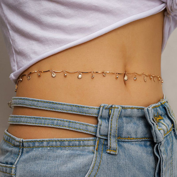 Multi Layered Stone Pendant Beaded Waist Chain Belts Belly Body Jewelry For Beach