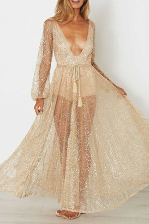 Sheer mesh lace deals applique maxi romper dress